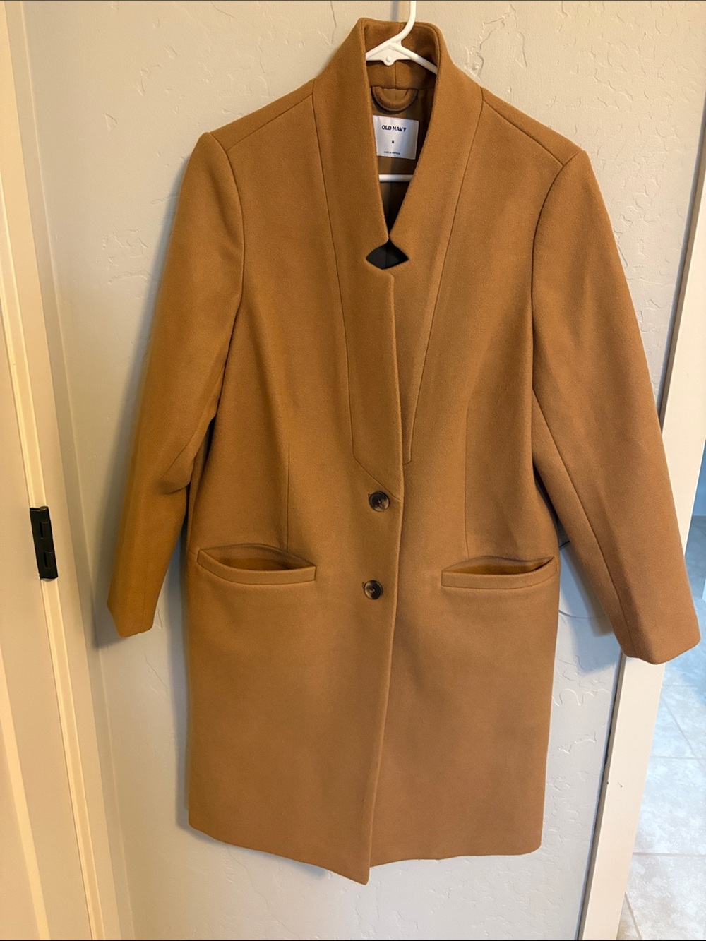 Old Navy Women's Tan Single-Breasted Wool-Blend Trench Coat
